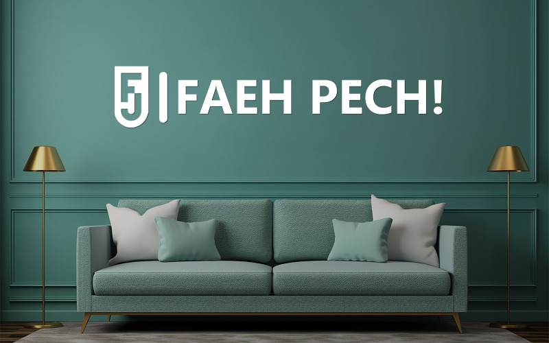 Makieta wnętrza w kolorze niebieskim | makieta wnętrza | makieta logo wnętrza