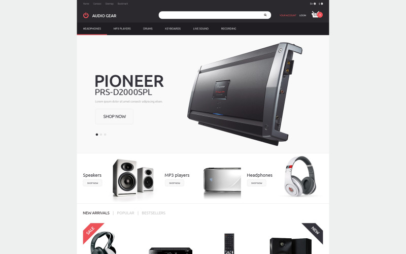 Audiogear Shop PrestaShop Teması
