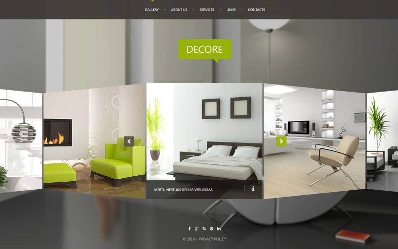 Modello di sito Web di interior design