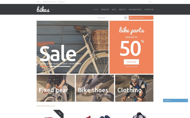 Shopping cykeltillbehör Shopify Theme