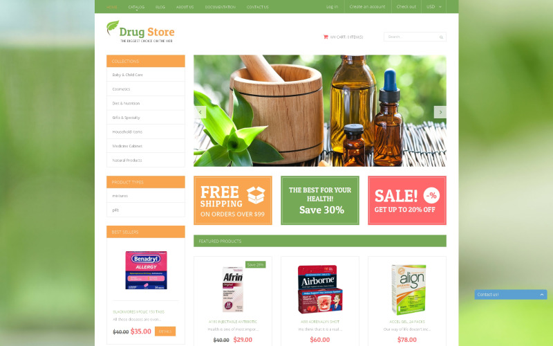 Substancje do leczenia medycznego Motyw Shopify