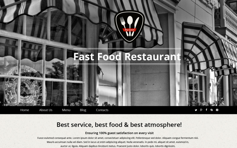 Szablon strony responsywnej restauracji Fast Food