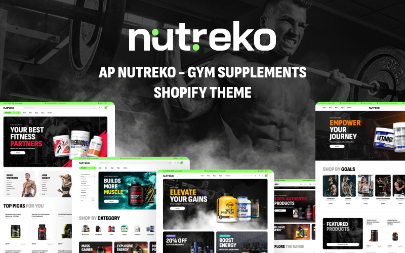 Ap Nutreko - Tema de Shopify para suplementos de gimnasio