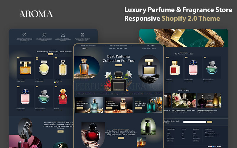 Aroma – elegantní motiv parfémů Shopify pro obchody s vůněmi a krásou