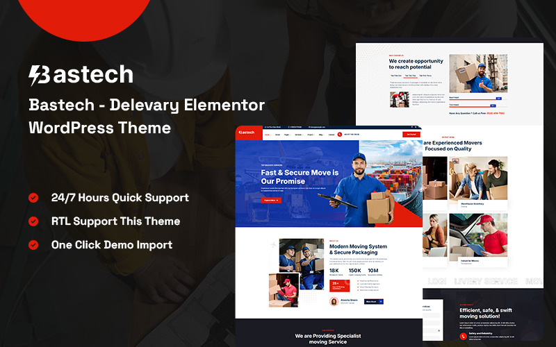 Bastech - Teslimat Elementor WordPress Teması