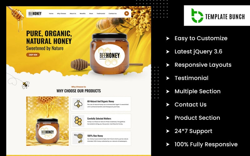 Bee Honey - Single Product Multipurpose Shopify Theme