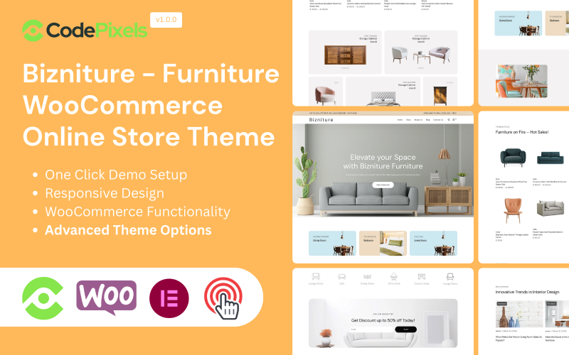 Bizniture - 家具 WooCommerce 网上商店主题