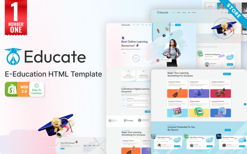 Educate UI - Tema de Shopify para cursos educativos en línea