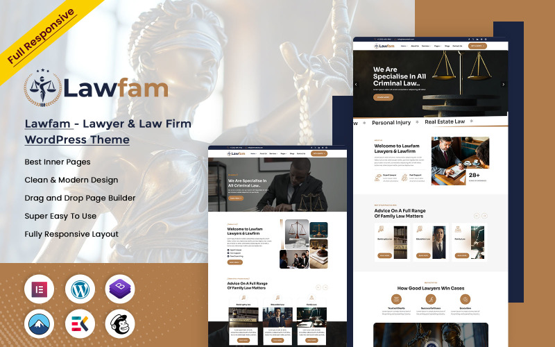 Lawfam - WordPress-thema voor advocaten en advocatenkantoren