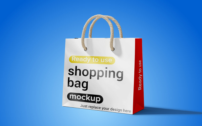 Maqueta de bolsa de compras clásica Maqueta de bolsa de compras de lujo