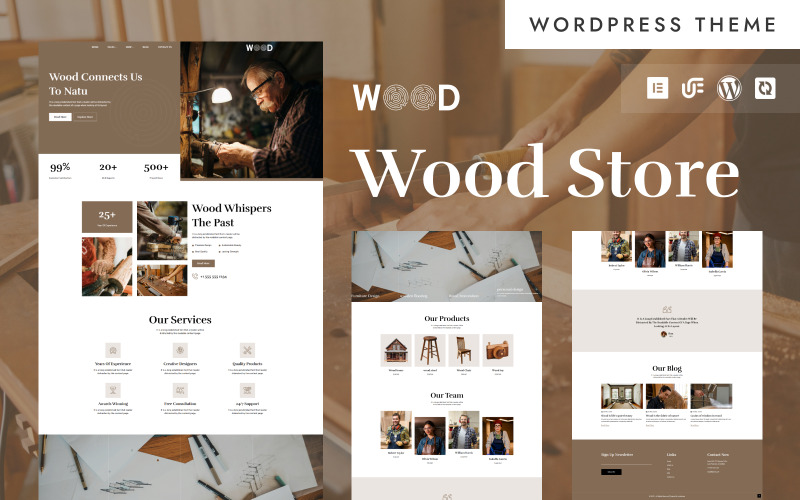 木材 - 木工和家具商店 WooCommerce Elementor 主题