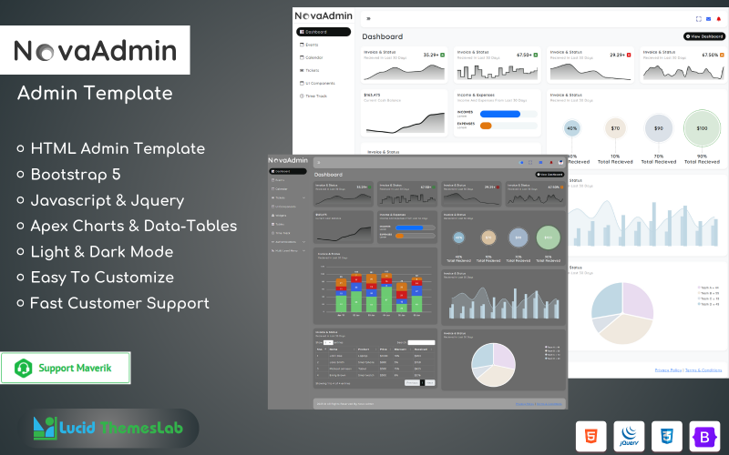 Nova Admin | HTML en Bootstrap5 Generieke multifunctionele beheersjabloon