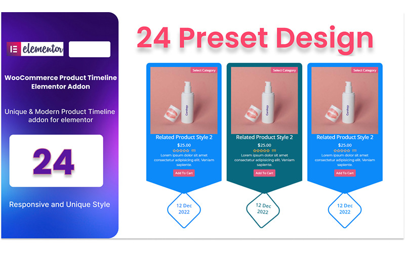 Plugin de WordPress para la cronología de productos WooCommerce para Elementor