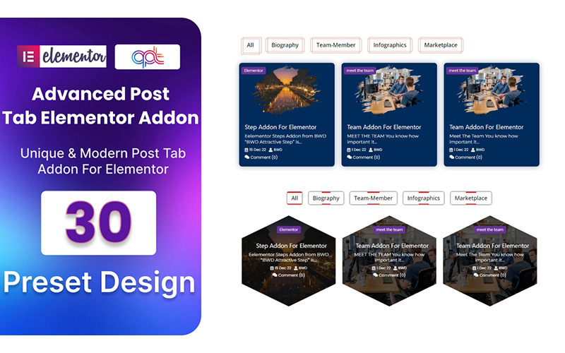 Plugin WordPress Advanced Post Tab pour Elementor