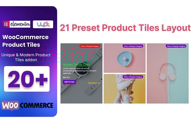 Plugin WordPress de blocos de produtos WooCommerce para Elementor