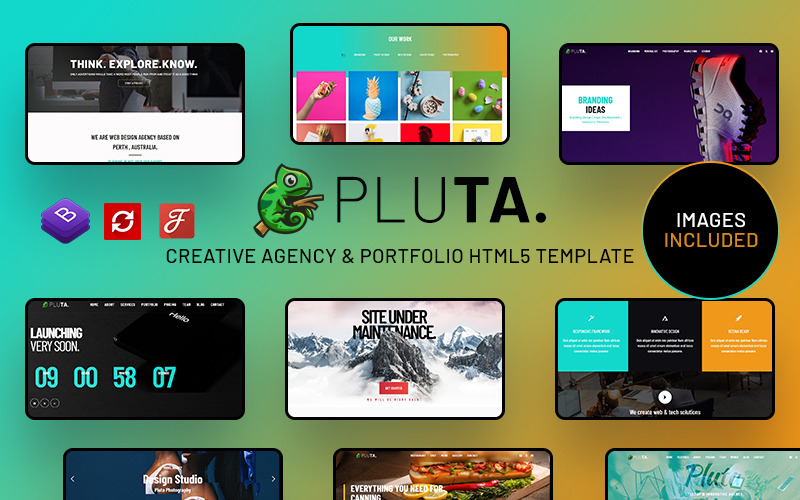 Pluta - HTML-mall för kreativ marknadsföring