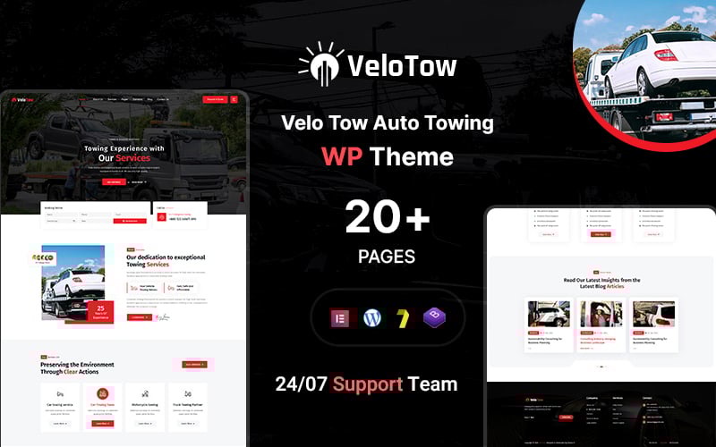 Velotow – 汽车维修和汽车牵引机械 WordPress 主题
