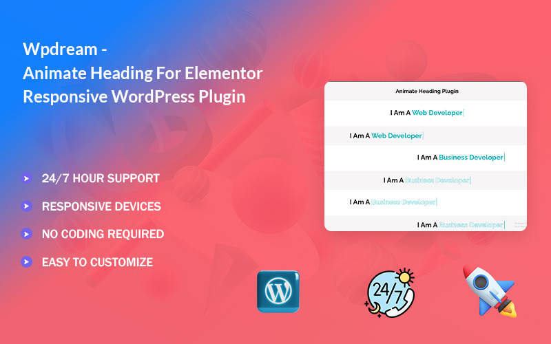 Wpdream – Animált címsor az Elementor WordPress beépülő modulhoz
