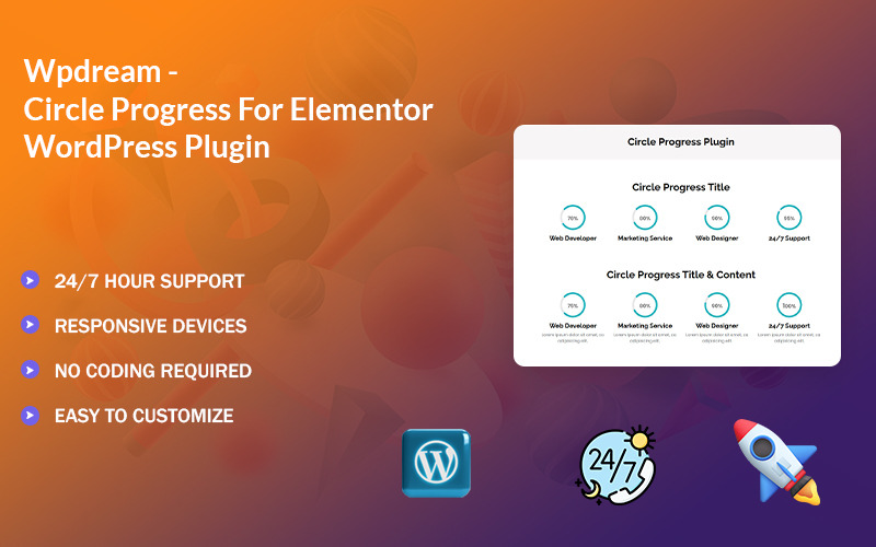 Wpdream - Elementor WordPress Eklentisi İçin Circle Progress