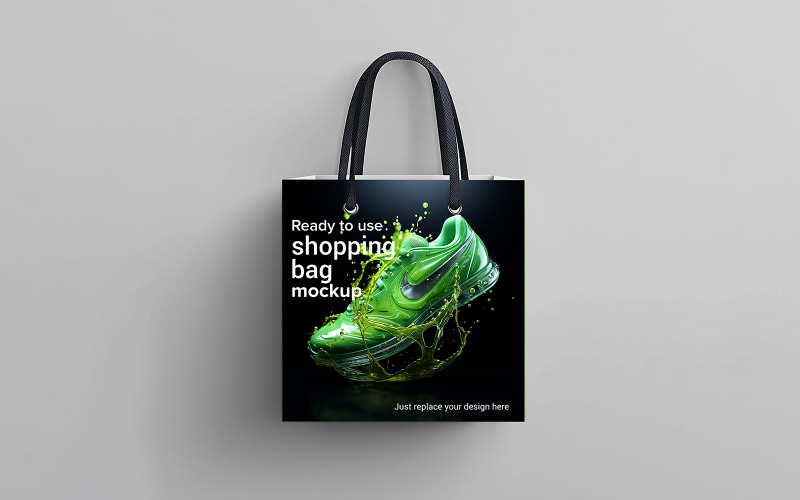Maqueta de bolsa de compras con un diseño moderno