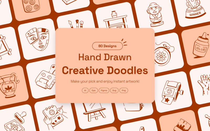 Moderna kreativa Doodles Set