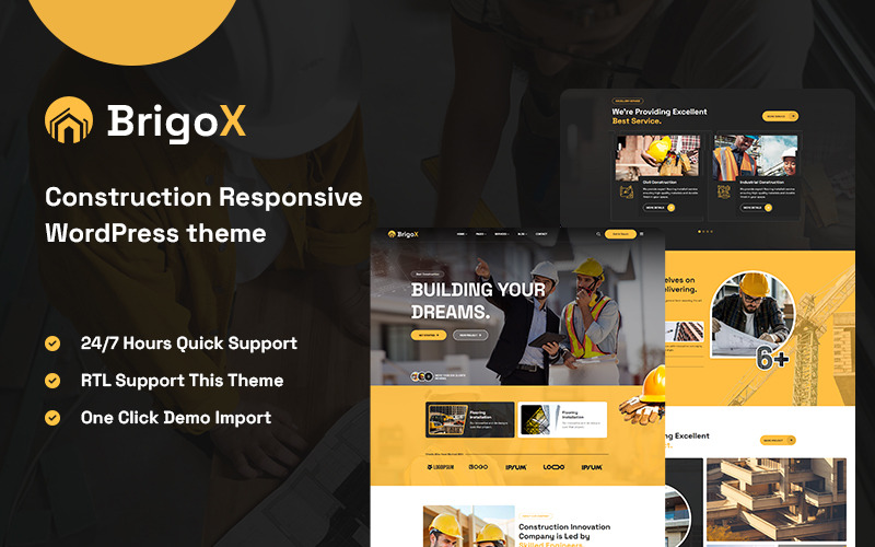 Brigox – Építőipari Elementor WordPress téma