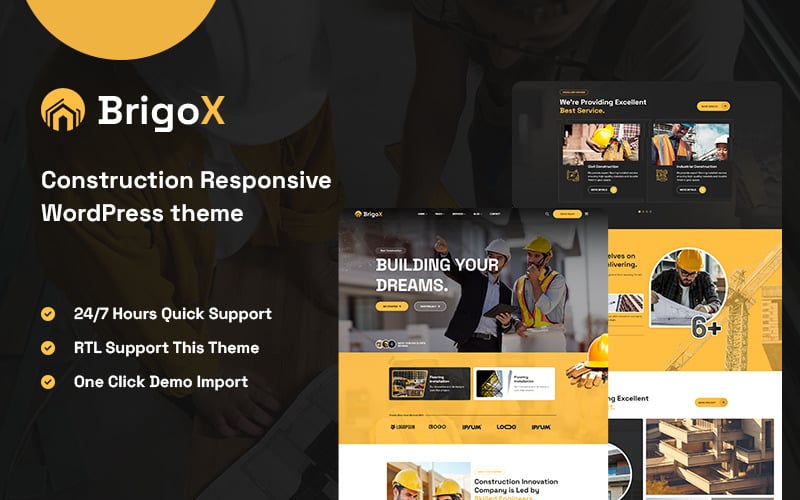 Brigox - Tema Elementor de WordPress para construcción