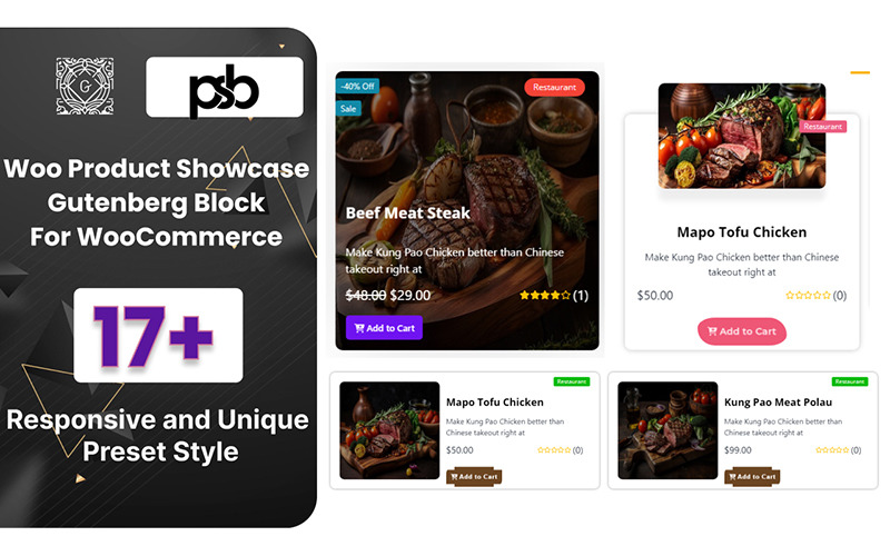 Плагін WordPress для демонстрації продуктів WooCommerce для Gutenberg