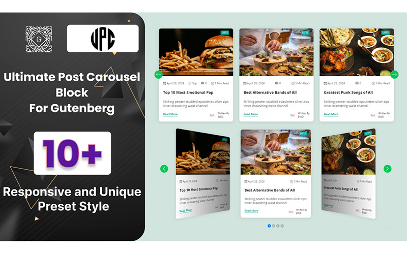 Plugin de WordPress para Gutenberg: bloque de carrusel de publicaciones