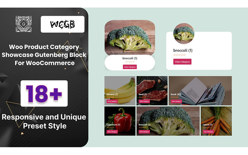 Plugin WordPress de bloc de présentation de catégorie de produits WooCommerce pour Gutenberg