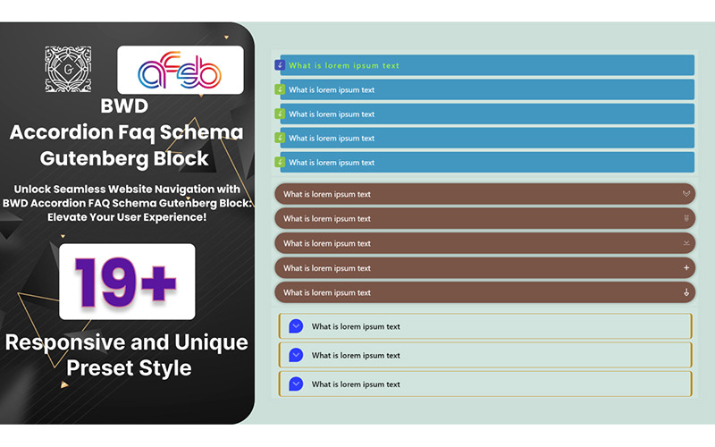 Schema di Faq Accordion Blocco Plugin WordPress per Gutenberg