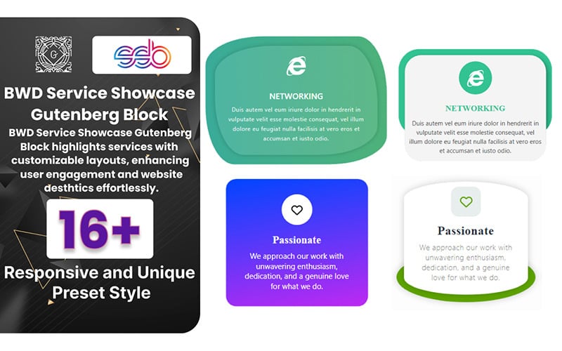 Service Showcase Block WordPress-Plugin für Gutenberg