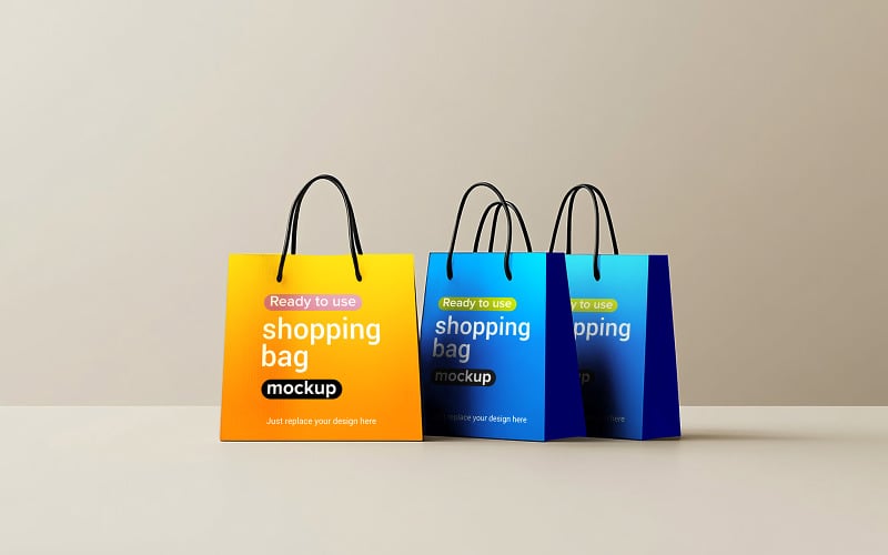 Three Shopping Bags Mockup Psd 3 Paper Bags Mockup Shopping Bag Mockup
