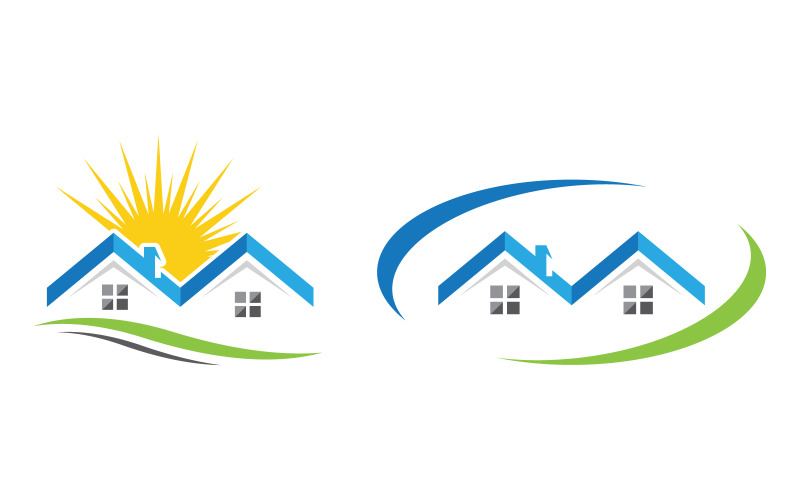 Home industrial Property concept icon logo illustration v.149