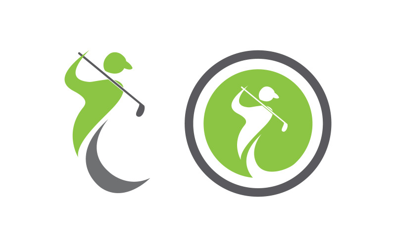 Modèle de conception de logo d'icône vectorielle de golf sportif v.5