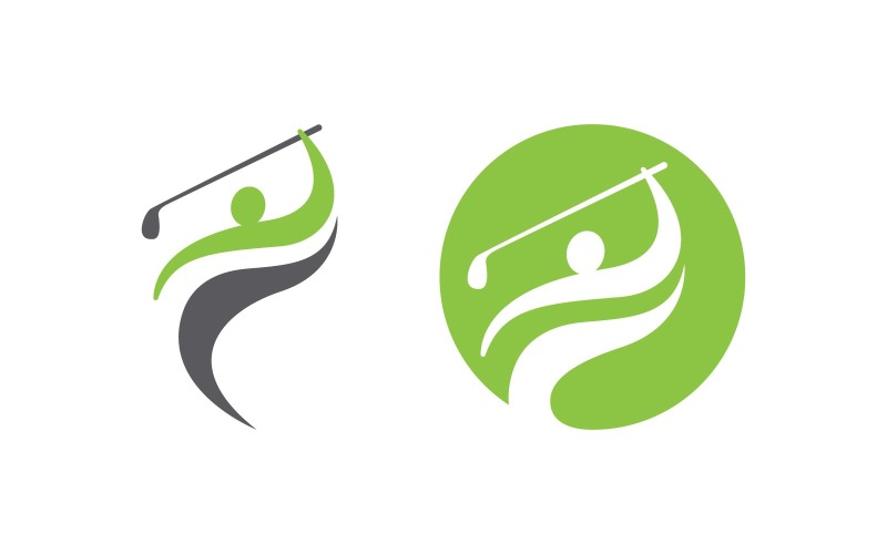 Sport Golf vektor ikon Logotypdesign illustration Mall v.2
