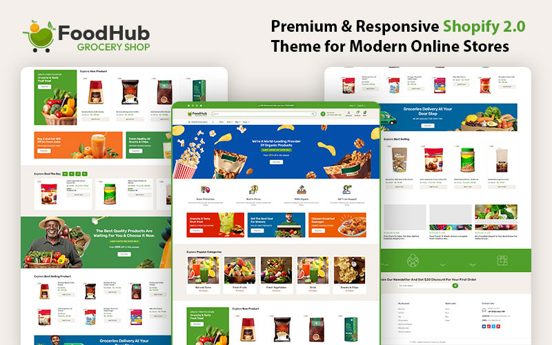 FoodHub – найкраща тема Shopify для продуктових магазинів і магазинів органічних продуктів