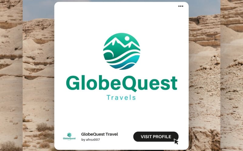 GlobeQuest Travels – moderní a profesionální cestovní logo design
