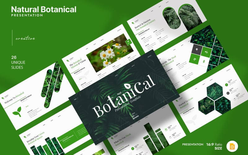 Modelo de Slide Google Botânico Natural