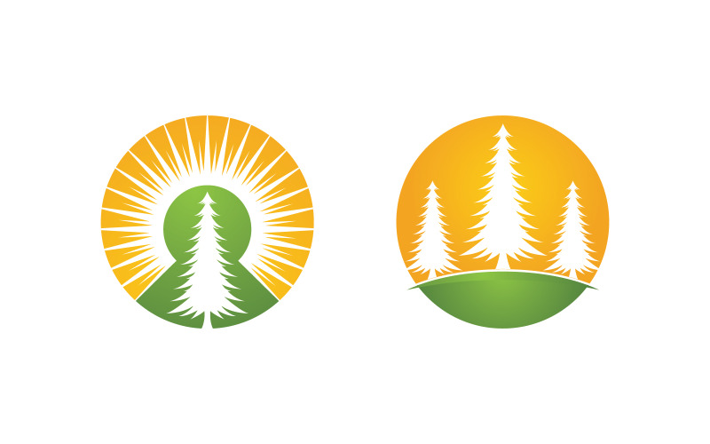 Modèle de conception d'illustration vectorielle de logo d'icône de cèdre v.2