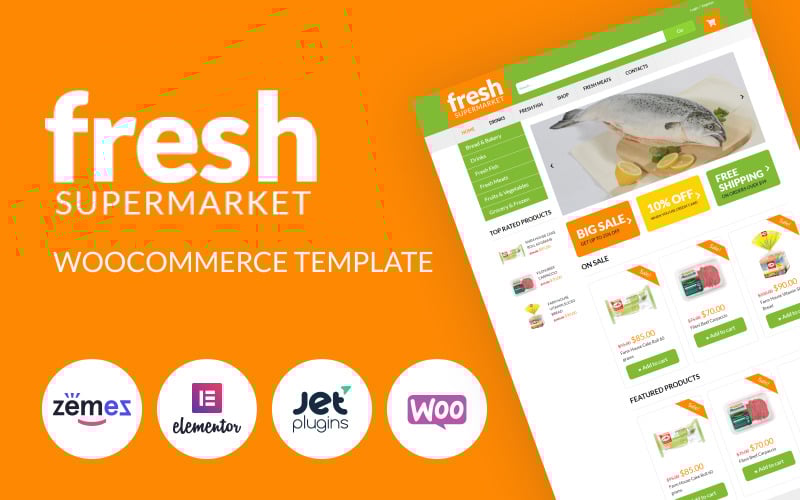 супермаркет woocommerce шаблон для легких продаж тема woocommerce