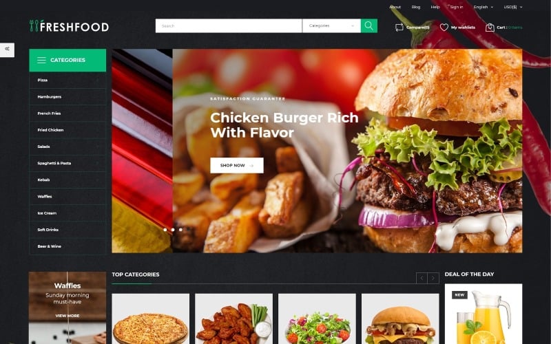 Freshfood - Food Store Template PrestaShop Theme