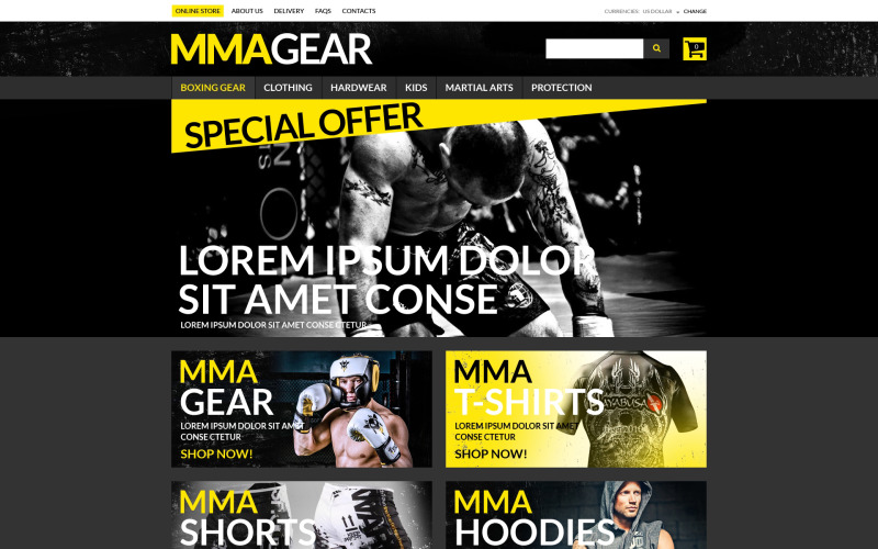 Modèle VirtueMart de MMA Gear Store