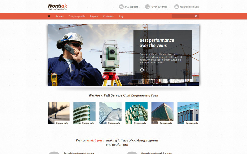 Modello di sito Web reattivo di ingegneria civile