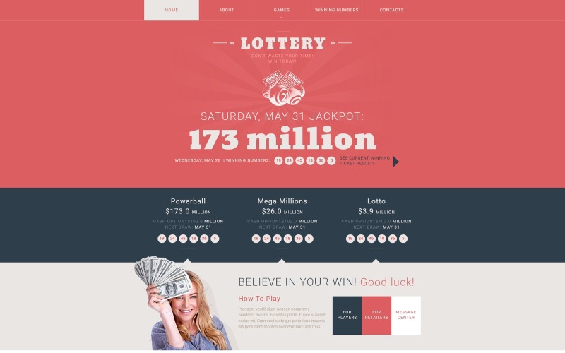 Modello di sito Web reattivo per casinò online
