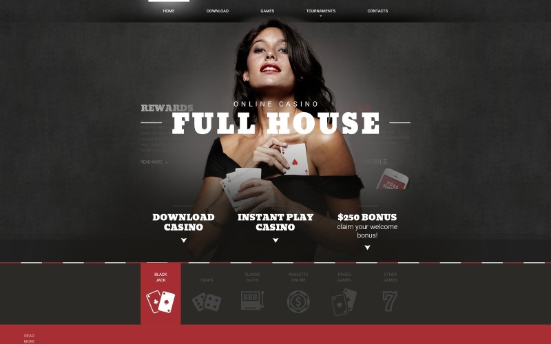 Plantilla de sitio web receptivo de casino en línea