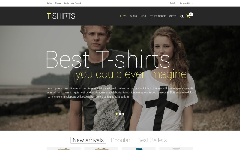 рубашки prestashop тема