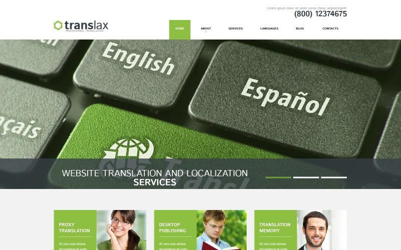 Tema WordPress de serviços de tradução