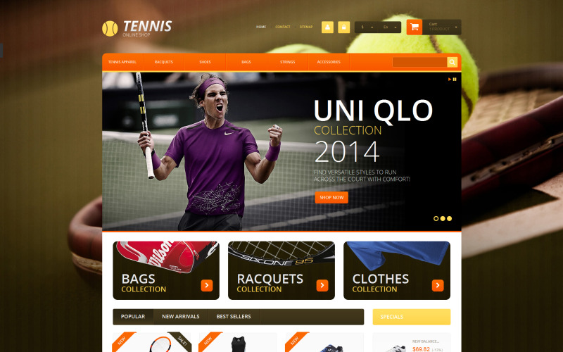 Tenniszubehör PrestaShop Theme