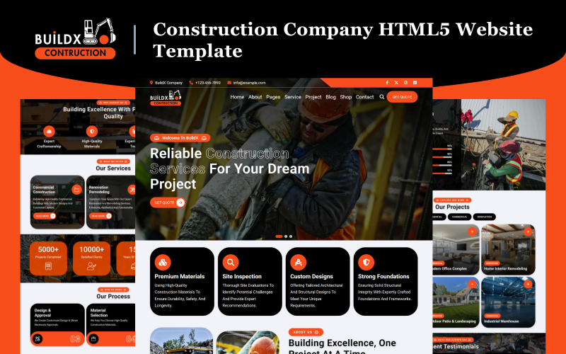 BuildX – 建筑公司 HTML5 网站模板